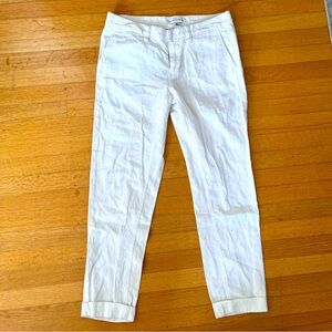 Banana Republic White Trousers Linen Cotton Blend 0